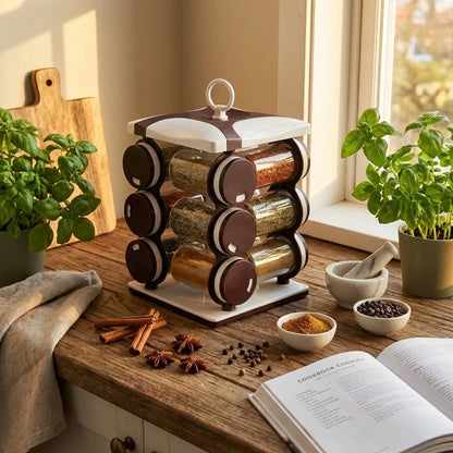 12 Pcs Revolving Spice Rack