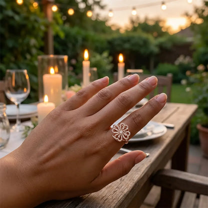 Spinning Luck Clover Ring