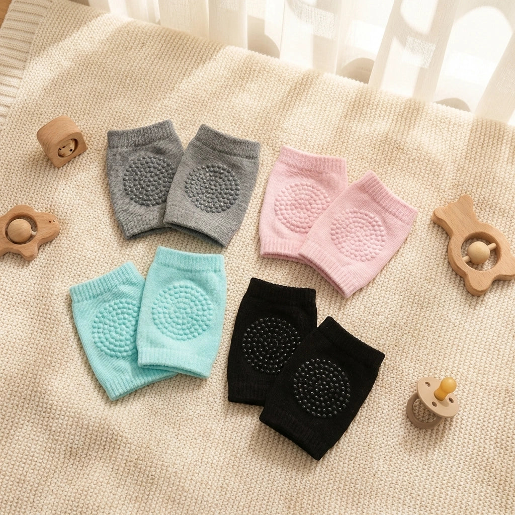 2 Pair Baby Crawling Elbow pad Baby Leg Warmer Baby Kneecap (Multi Color)
