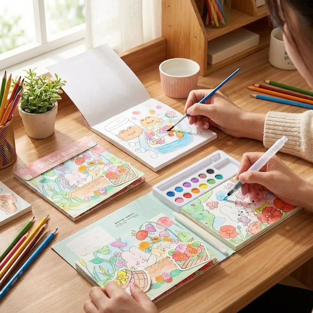 Cartoon Art Coloring Painting Set for Kid's