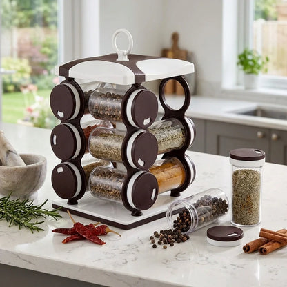 12 Pcs Revolving Spice Rack