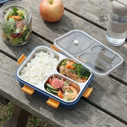 3-Compartment Steel Lunch Box