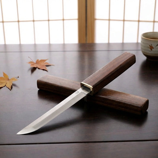 Wooden 2 IN 1 Kitchen Knife Set Stainless Steel Blade