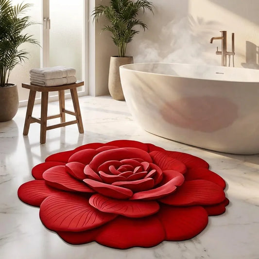 3D Flower Design Floor Mat, Quick Dry Non Slip (Pack of 2)