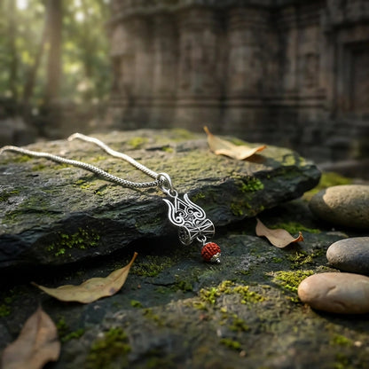 Trishul Damru Rudraksha Pendant Chain