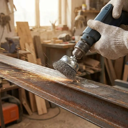 Wheel Brush  3" Drill To Metal Connector