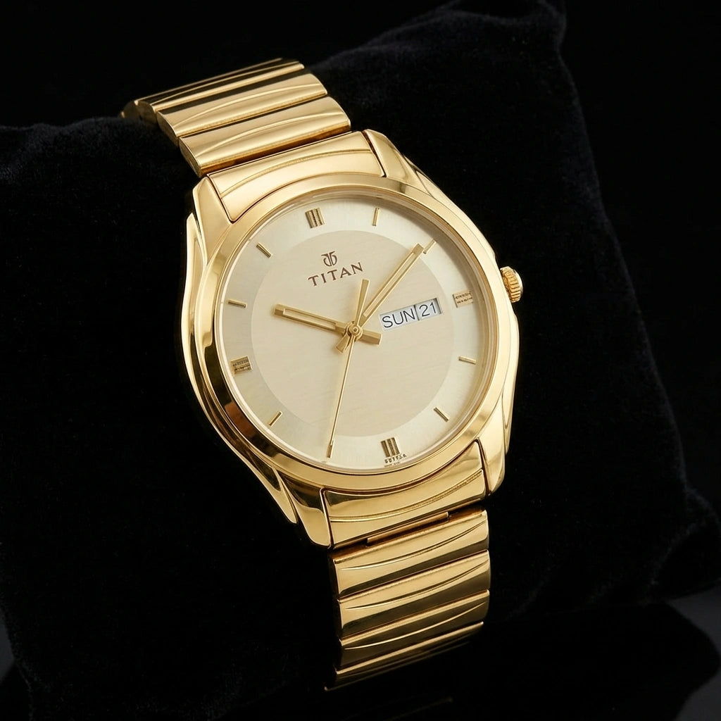 Men Gold-Toned Dial Watch