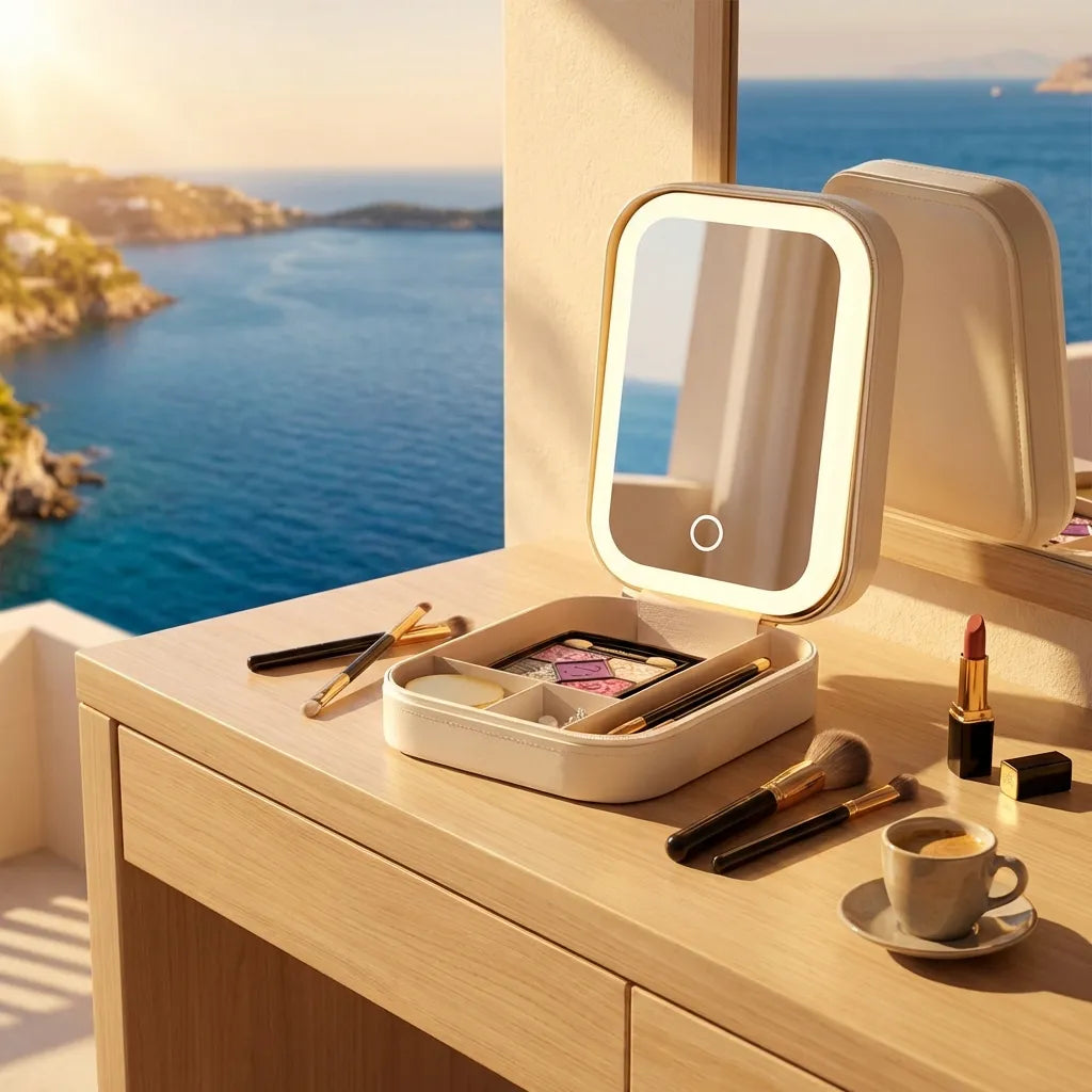 White Jewelry Box with LED Mirror