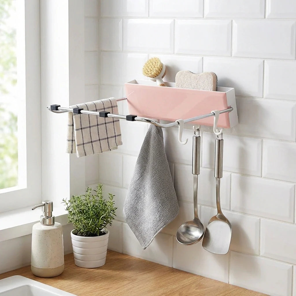 Foldable Adhesive Storage Rack