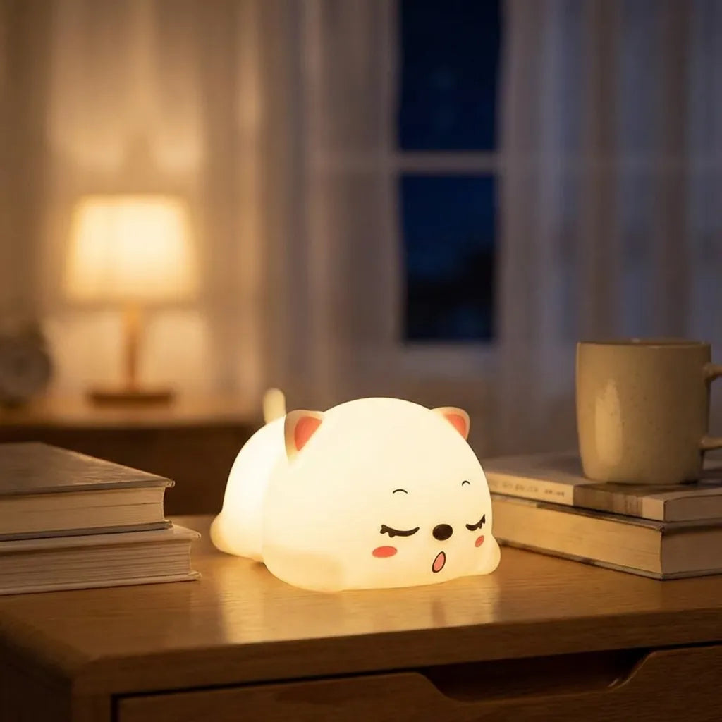 Cute Cat Animal Silicone Baby Night Light