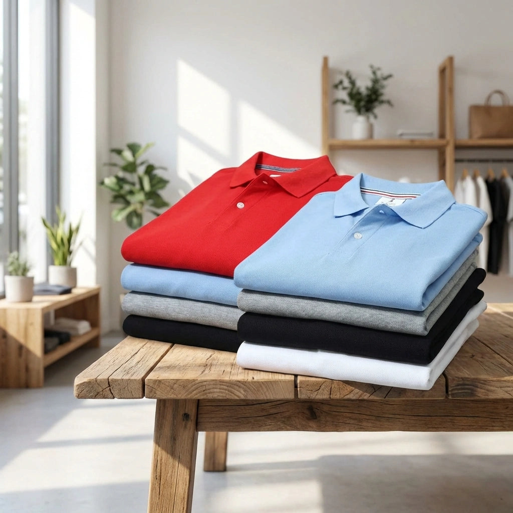 Plane Matty Solid Half Sleeves Mens Polo neck T-Shirt Pack Of 5