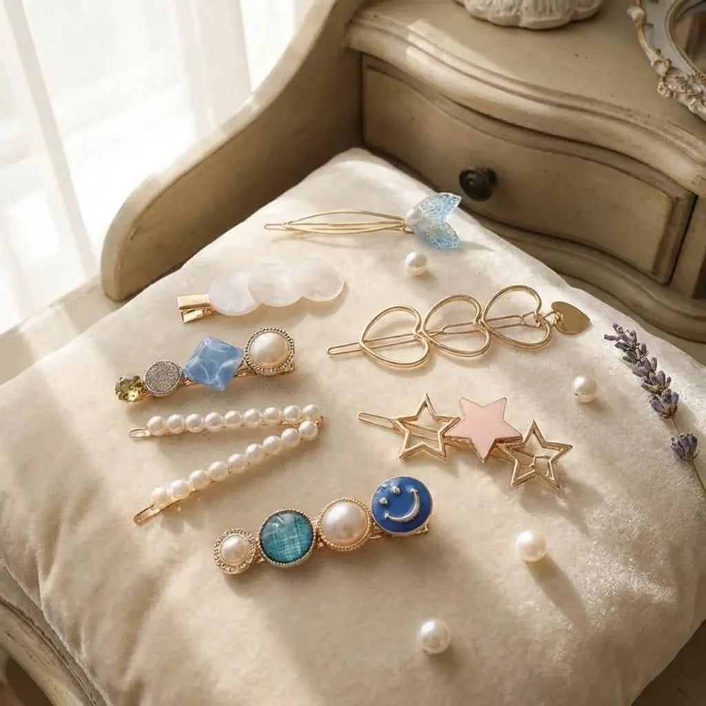 Gracious Pearl Gold Plated Hairclip