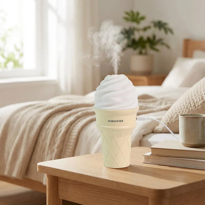 Ice Cream Cone Shape Air Freshener Humidifier (1pc  Cream Color)