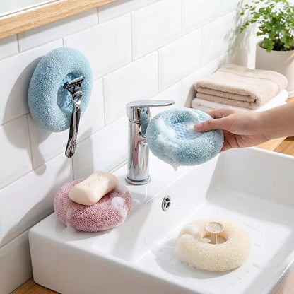 Bath Towel Scrub Bath Massage Shower Ball With Sucker Scrub