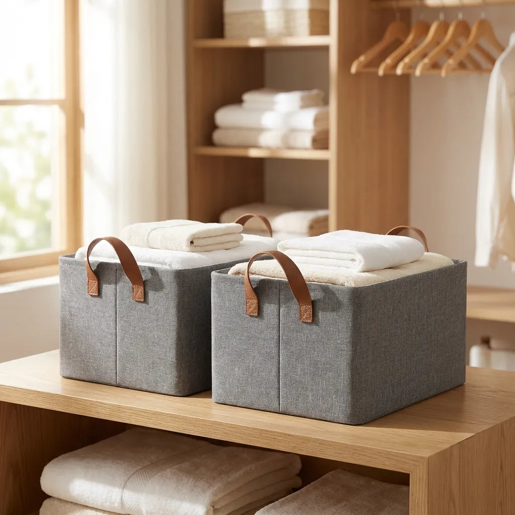 Flexi Fold Large Cloth Basket (Pack of 2)