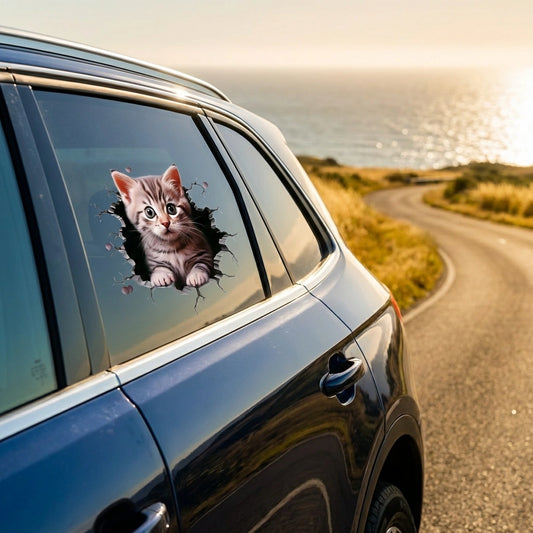 Durable Cat Pattern Car Sticker (Pack of 1)