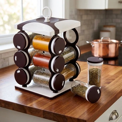 12 Pcs Revolving Spice Rack