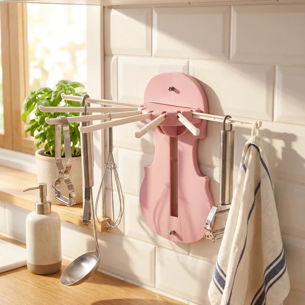 7-in-1 Multifunction Retractable Wall-Mounted Pull-Out Hanger Rack