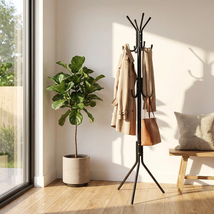 6 Hook Coat Hanger Clothes Stand Hanging