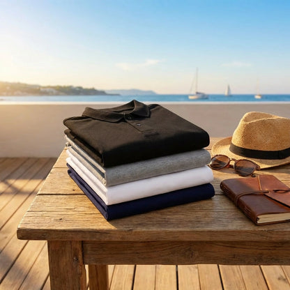 Poly Matte Solid Half Sleeves Mens Polo T-Shirt Pack Of 4