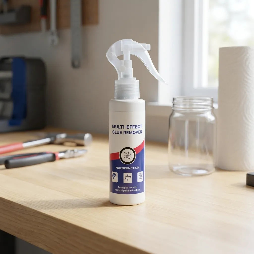 Fezora Multipurpose Sticker Adhesive Glue Remover Spray, Sticker Lifter Stain Remover Adhesive Cleaner All Purpose Effective Adhesive Remover Liquid for Glass, Metal, Wall 150 ml