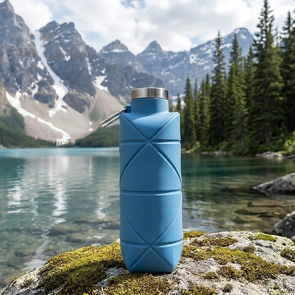 Foldable Silicone Water Bottle with Portable Buckle 700 ml (Pack of 2)
