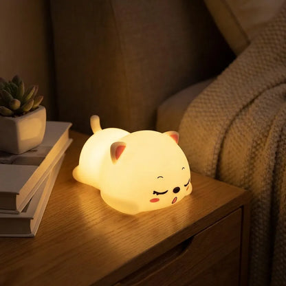 Cute Cat Animal Silicone Baby Night Light