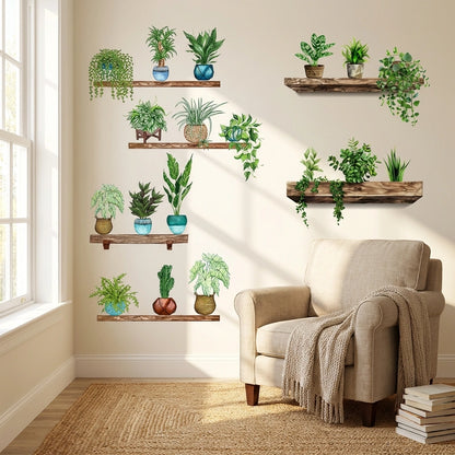 Plants Monstera Leaf Wall  Creative Wall Stickers (Pack of 4)
