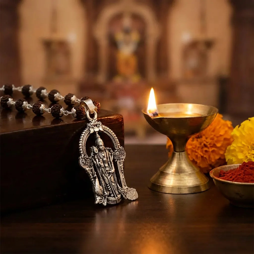 Karungali Mala with Murugan Pendant