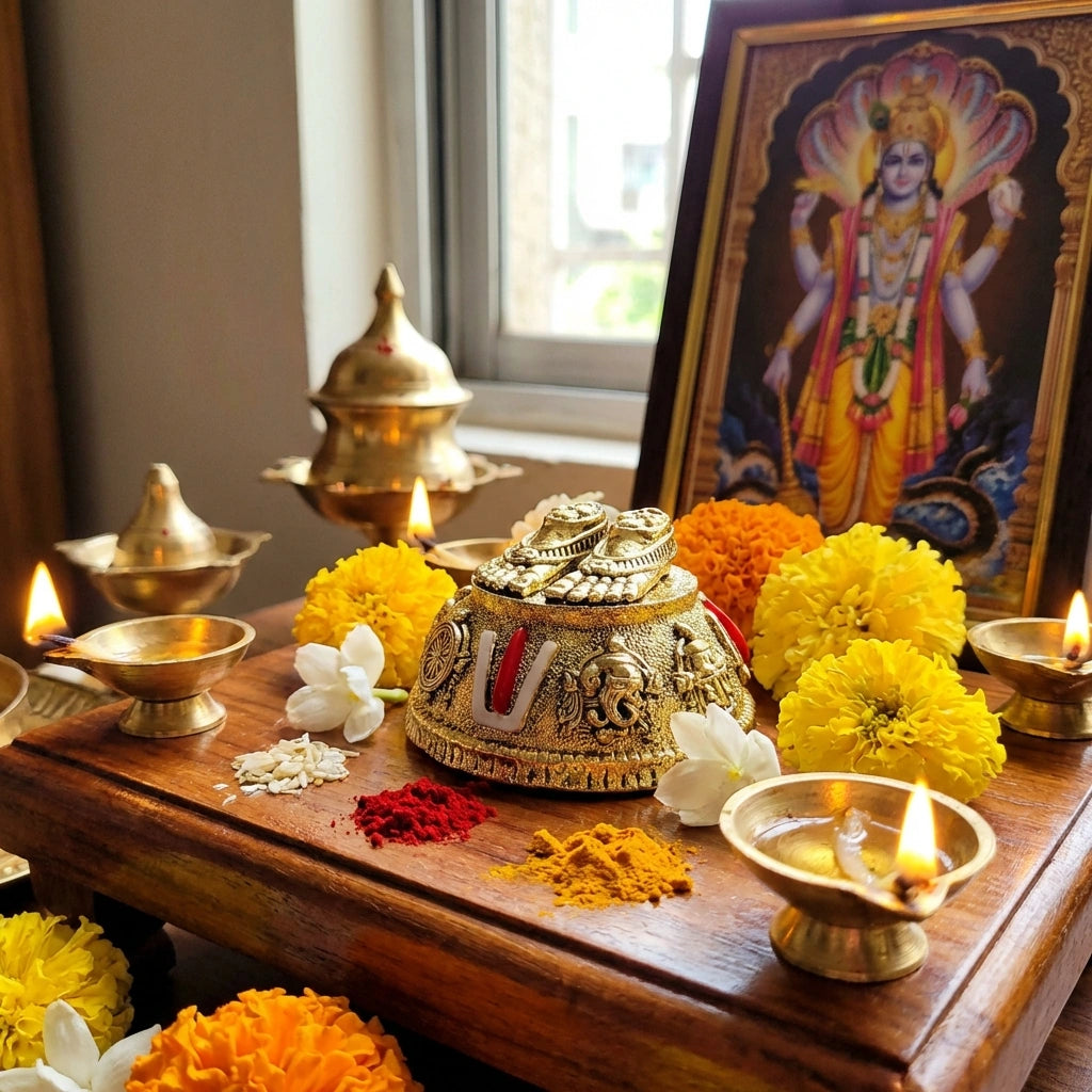 Antique Lord Balaji Charan Paduka
