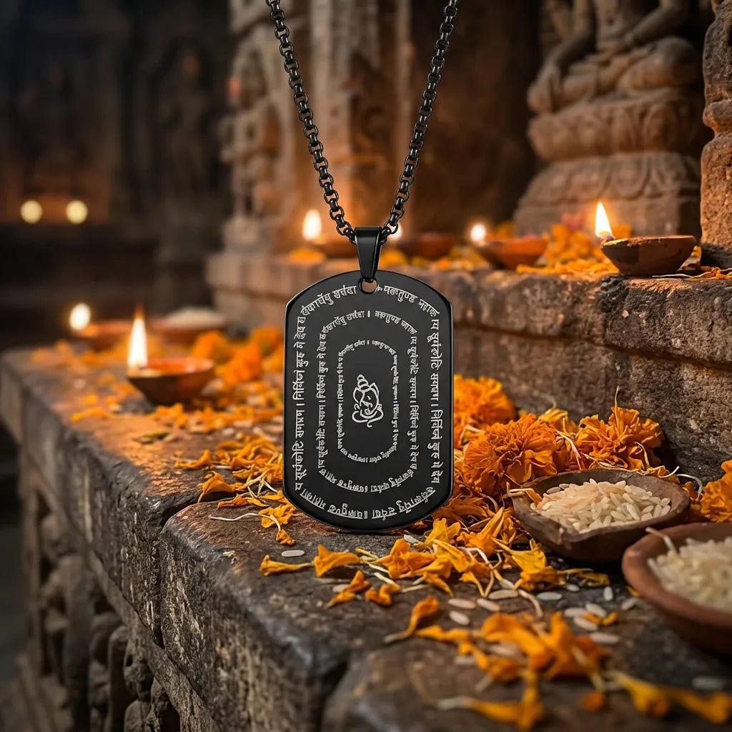 Ganpati Shlok Pendant with Chain
