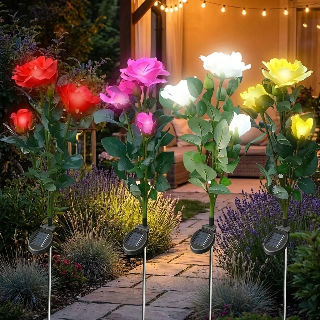 Solar-Powered Rose Garden Lights