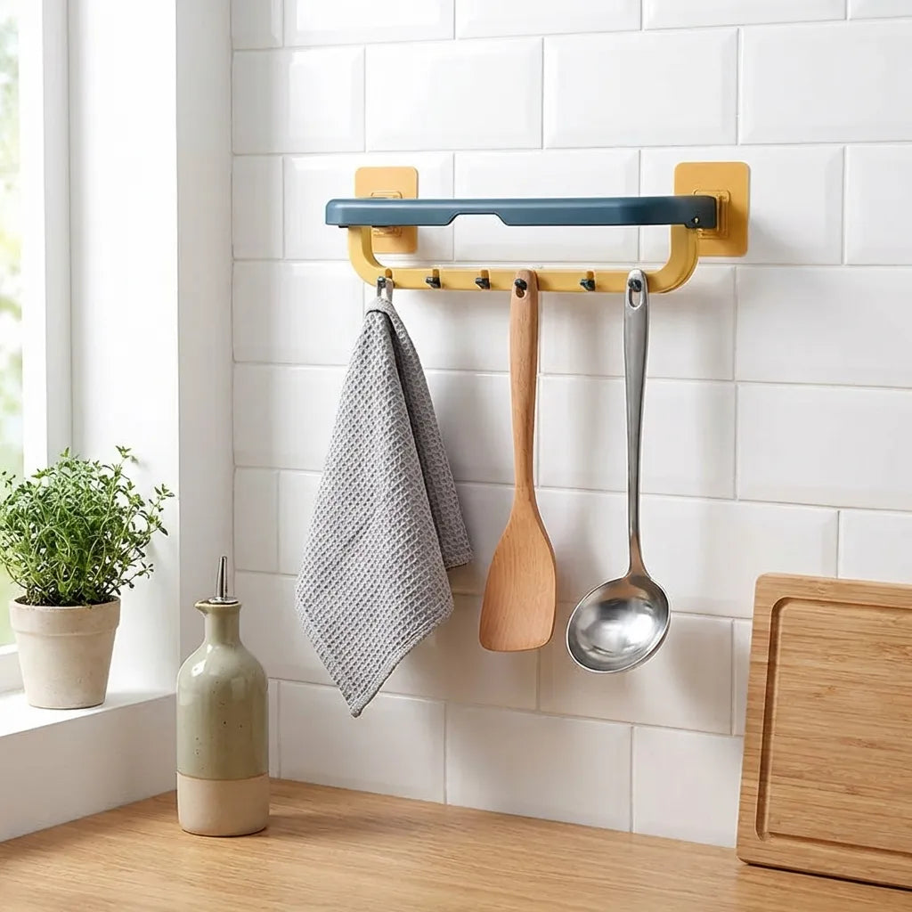Space-Saving Foldable Towel Rack