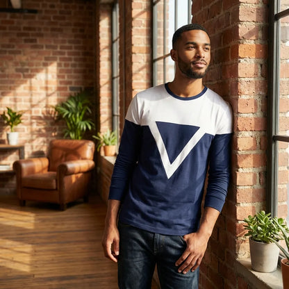 Cotton Blend Stripes Full Sleeves T-Shirts
