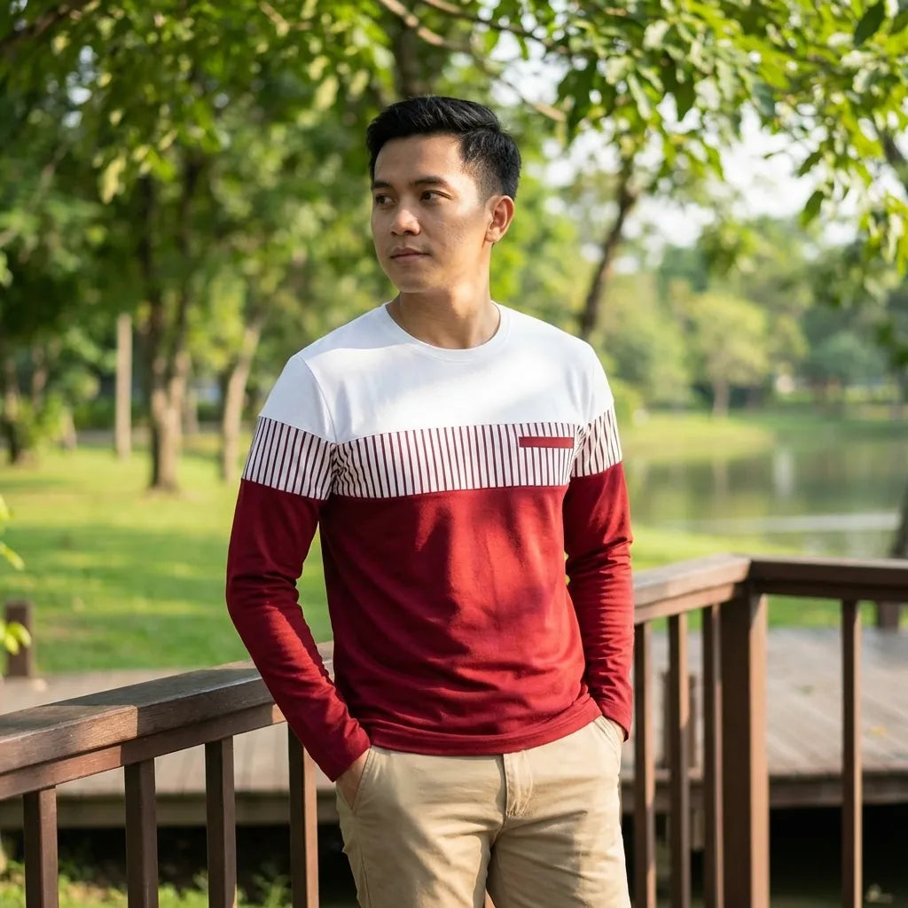 Maroon Block Style Tees