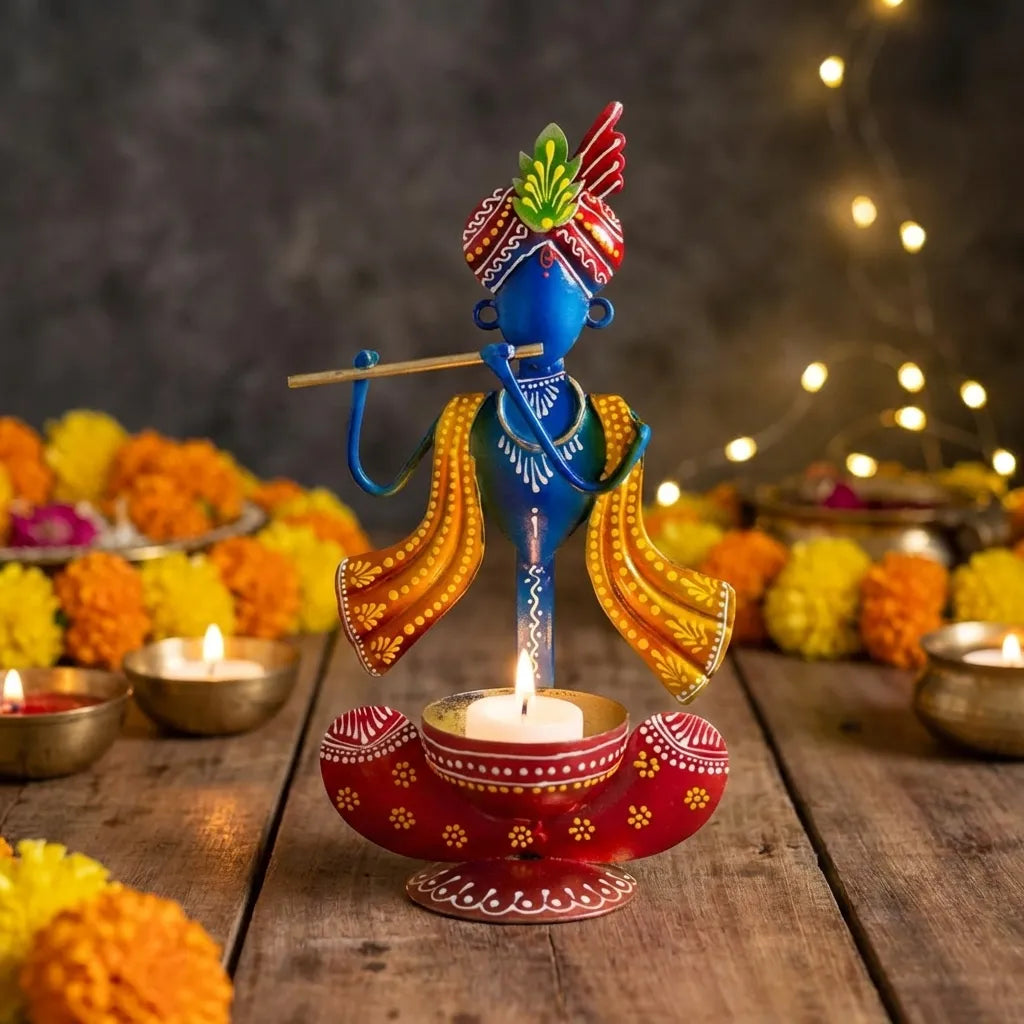 Blue & Red Krishna Idol Showpiece