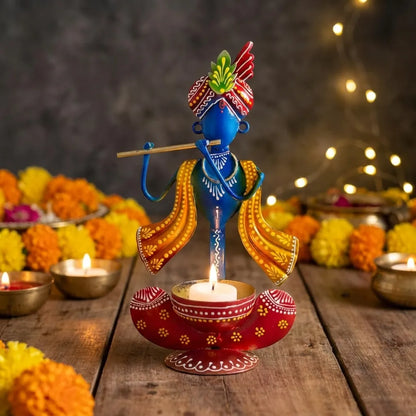 Blue & Red Krishna Idol Showpiece
