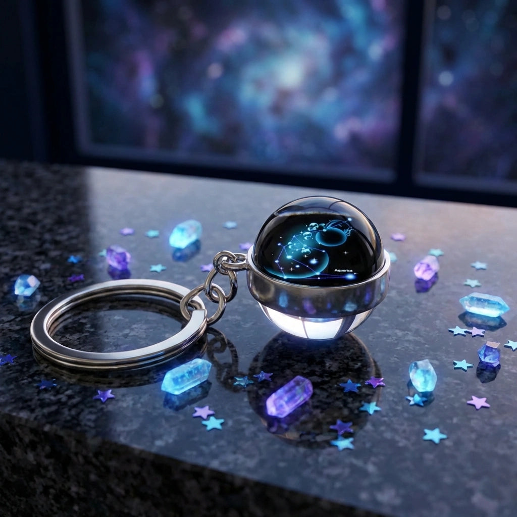 Zodiac Gemstone Keychain