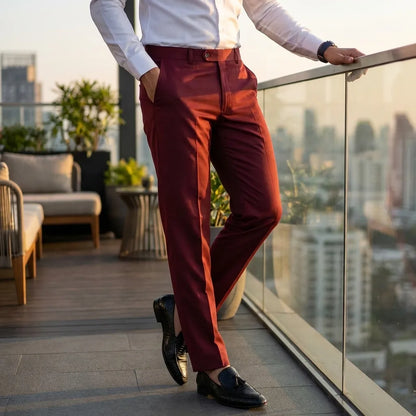 Maroon Office Formal Trousers