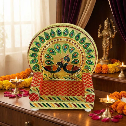 Meenakari Work Laddu Gopal Singhasan For Pooja Mandir (2 Pc Set)
