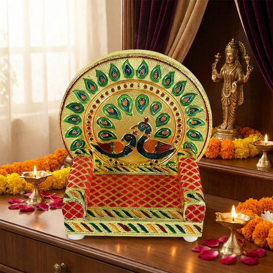 Meenakari Work Laddu Gopal Singhasan For Pooja Mandir (2 Pc Set)