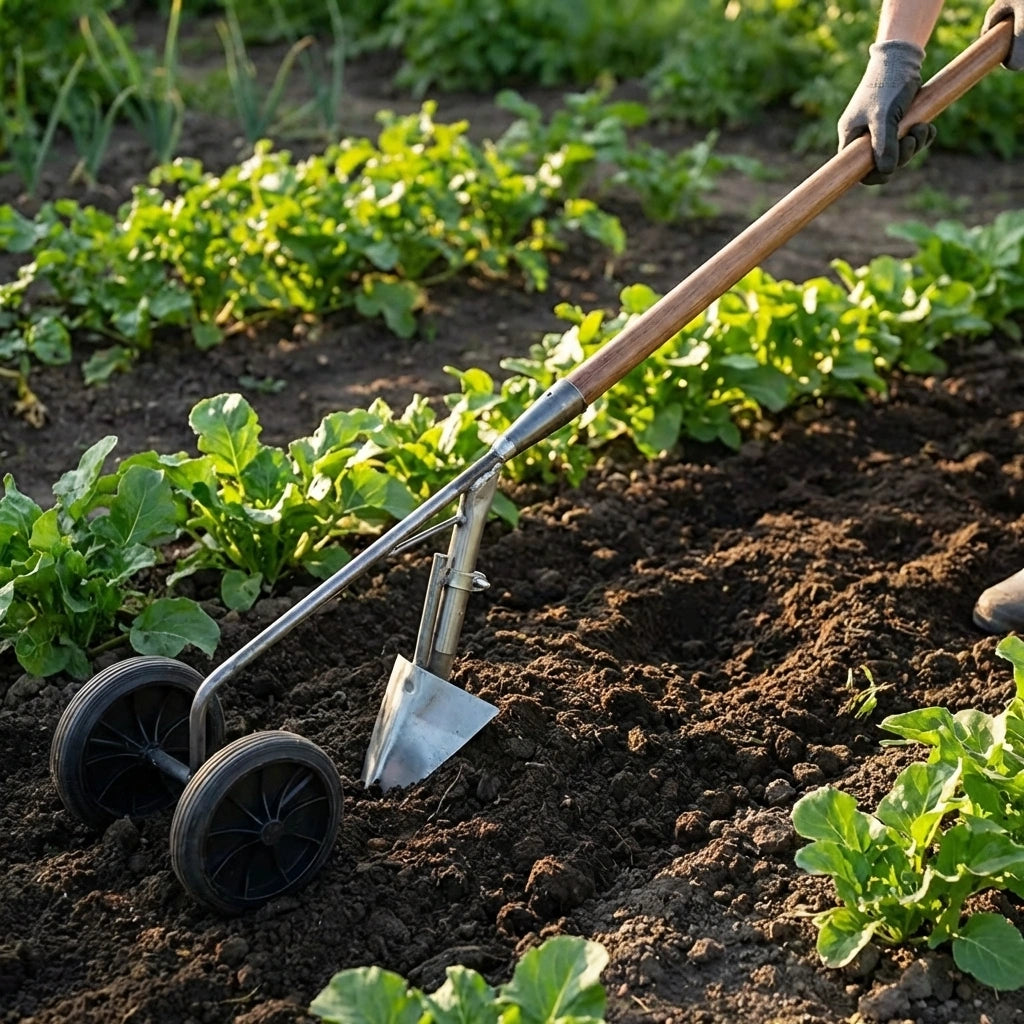 Garden Tool Supporter with Double Wheels
