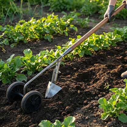 Garden Tool Supporter with Double Wheels