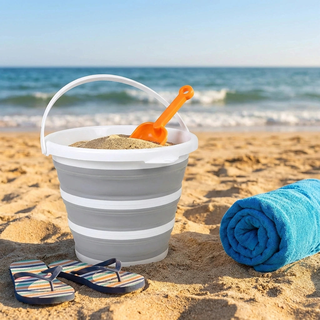 PVC Coated Collapsible Foldaway Bucket(Assorted Colors)