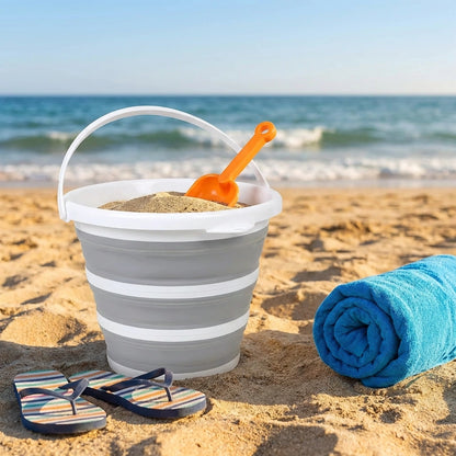 PVC Coated Collapsible Foldaway Bucket(Assorted Colors)