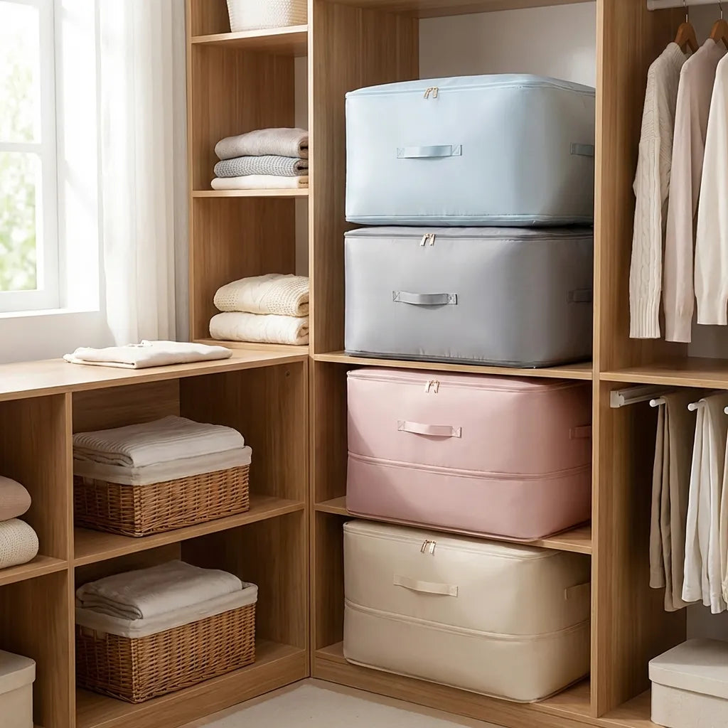 Storage Space Saving Self Compression Organizer