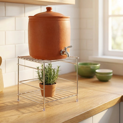 Sturdy Steel Matka Stand with Free Tray
