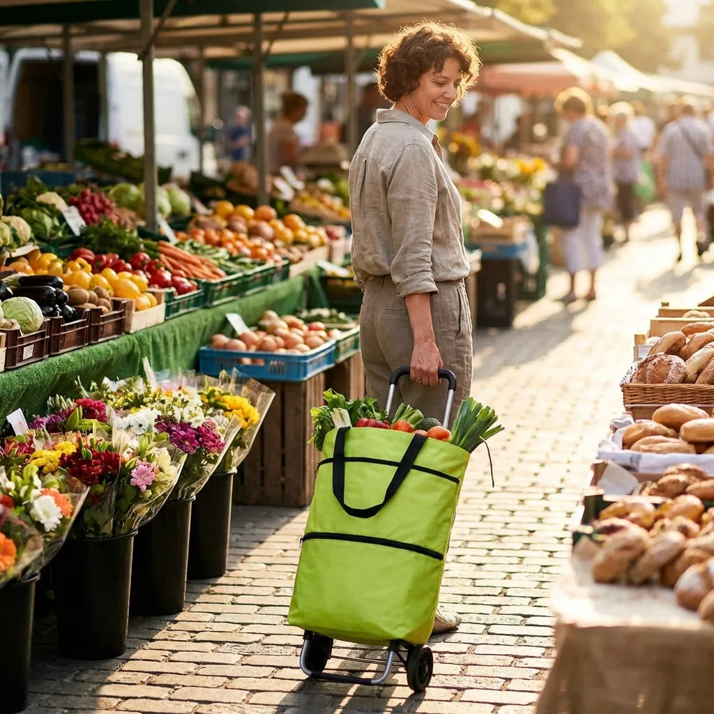 Folding Cart Bags Trolley Shopping Bag For Travel Luggage