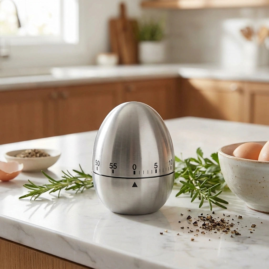 Egg Shaped Stainless Steel Timer