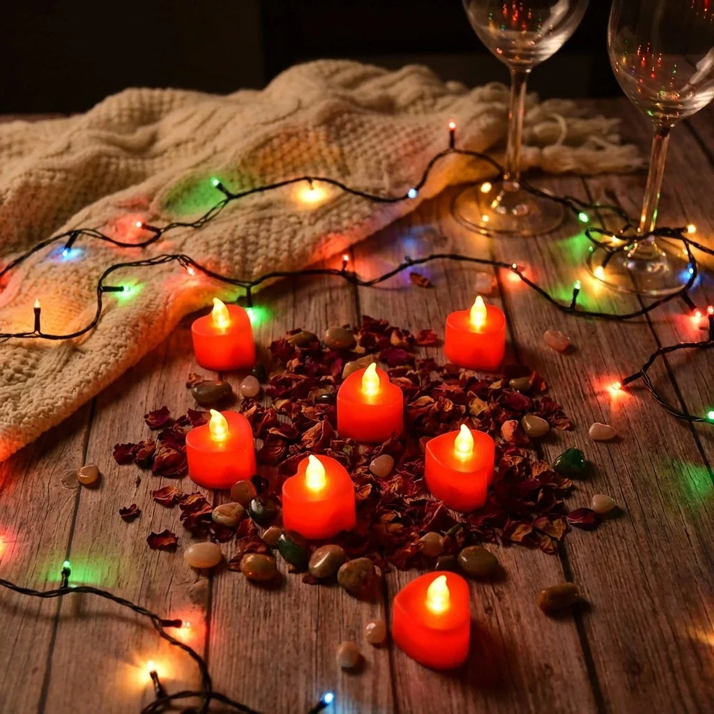 LED Heart Shape Tea Lights